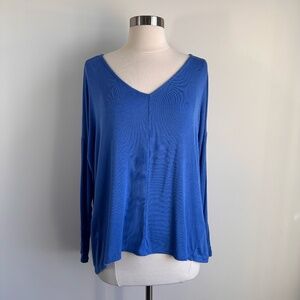 LOFT Long Sleeve Blue Top Size Medium